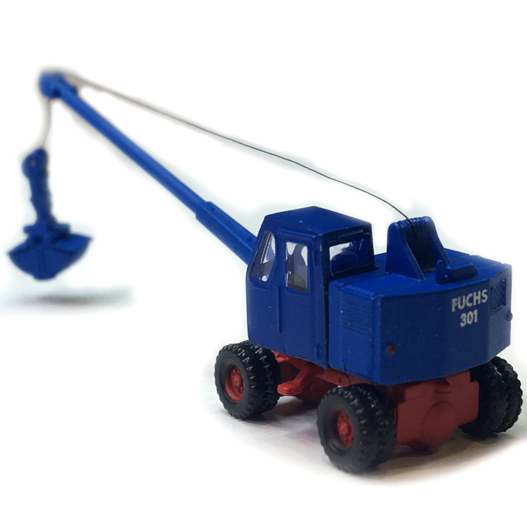 Excavatrice Fuschs F 301 avec pelle, bleu rouge, 1957 - MINIS LC4702 - N 1/160