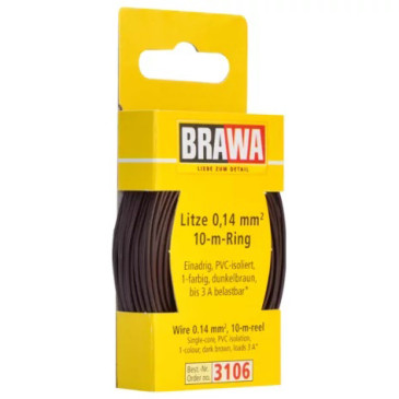 Câble 0,14 mm² cuivre multibrins, 3A, Brun, 10 ml - BRAWA 3106