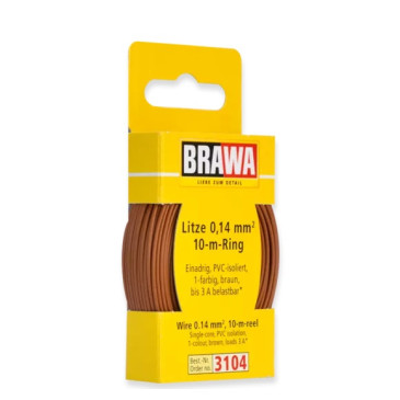 Câble 0,14 mm² cuivre multibrins, 3A, Marron, 10 ml - BRAWA 3104