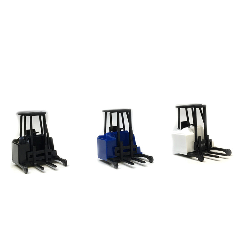 Chariot élévateurs embarqués en blanc, bleu et noir  - HERPA 053860-002 - HO 1/87