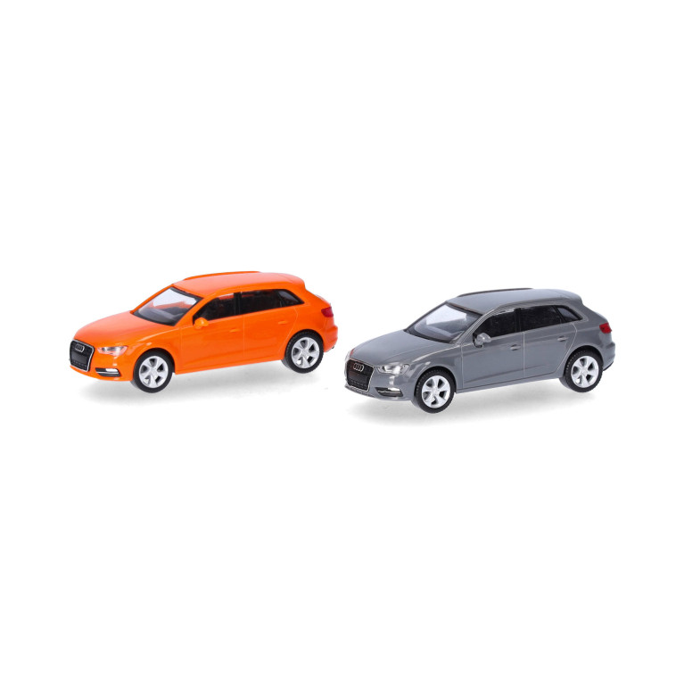 Audi A3 Sportback, 2012, MiniKit orange braise et gris nardo - HERPA 014090 - HO 1/87