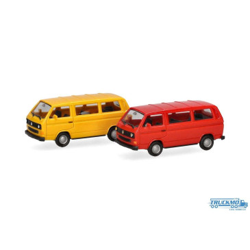 Volkswagen T3 Bus, MiniKit jaune et rouge - HERPA 03093-005 - HO 1/87