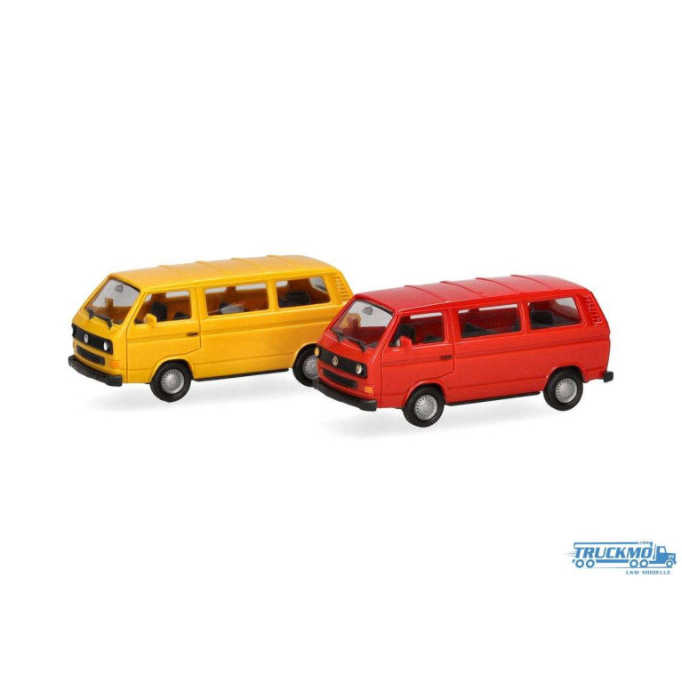 Volkswagen T3 Bus, MiniKit jaune et rouge - HERPA 03093-005 - HO 1/87