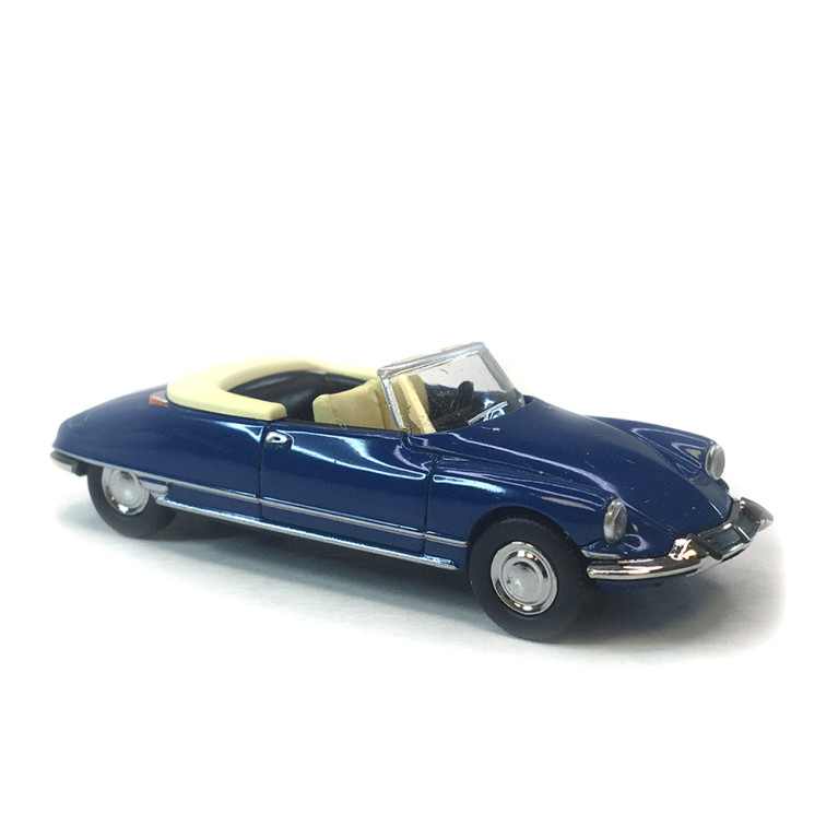 Citroën DS 19 cabriolet capote ouverte, bleu, 1963 - SAI 7809.1 - HO 1/87