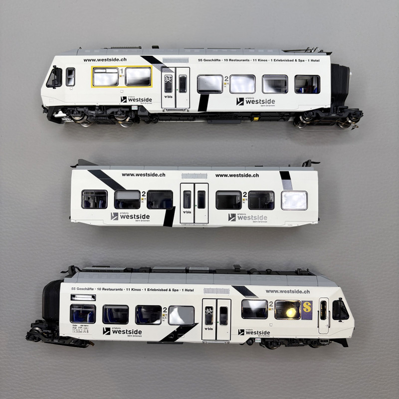 Automotrice RaBe 525 038-6 NINA "Westside", 3 éléments, BLS - LSMODELS 17203AC