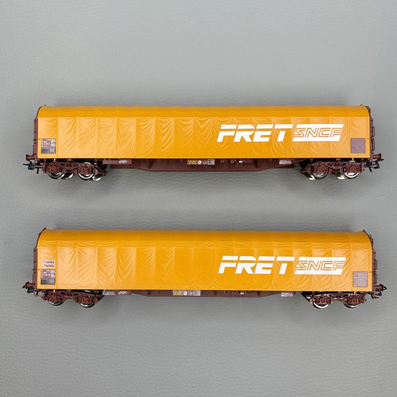 2 wagons à bâche coulissante type Rilns, FRET, SNCF - ROCO 6600161