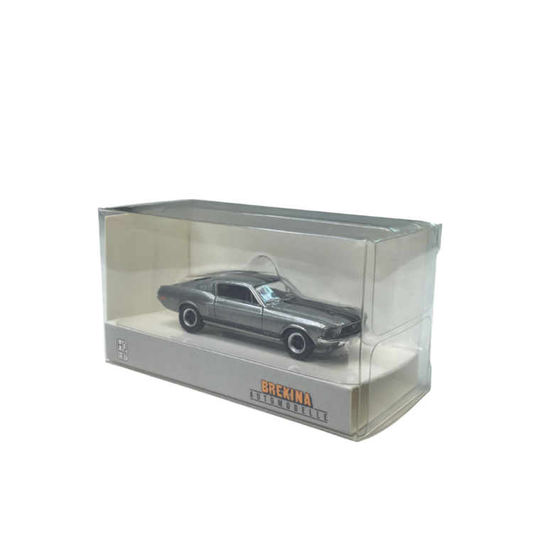 Ford Mustang Fastback Shelby GT 350, gris métallisé / noir, 1968 - BREKINA 19607 - HO 1/87