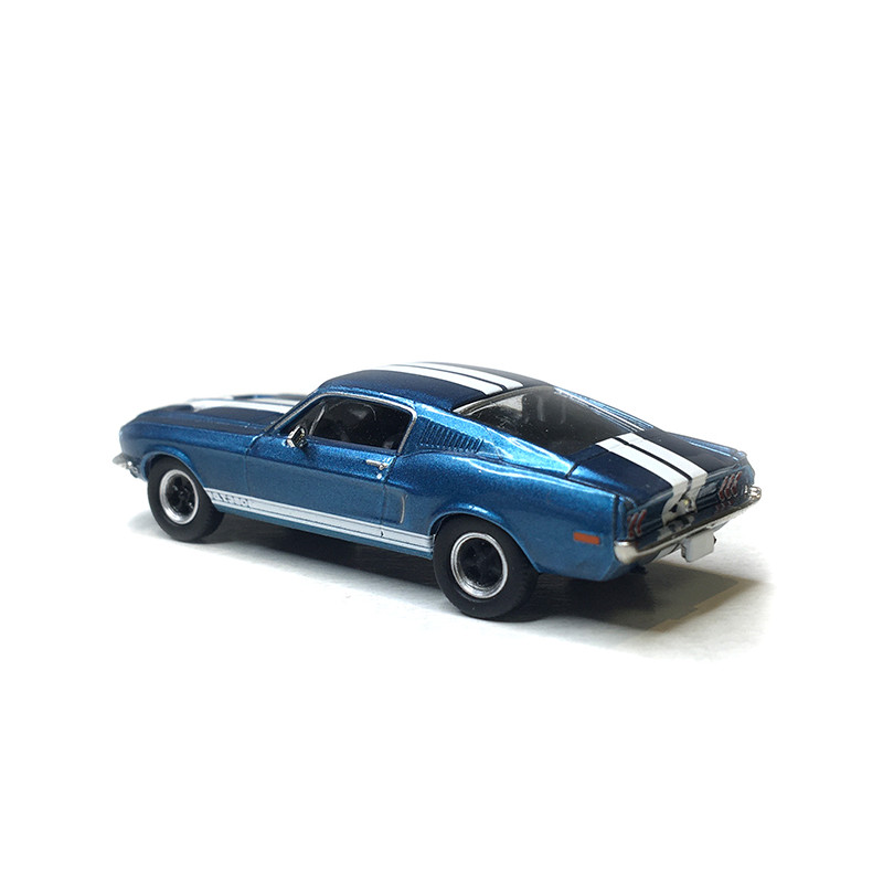 Ford Mustang Fastback Shelby GT 350, bleu métallisé / blanc, 1968 - BREKINA 19608 - HO 1/87