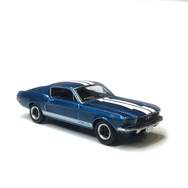Ford Mustang Fastback Shelby GT 350, bleu métallisé / blanc, 1968 - BREKINA 19608 - HO 1/87