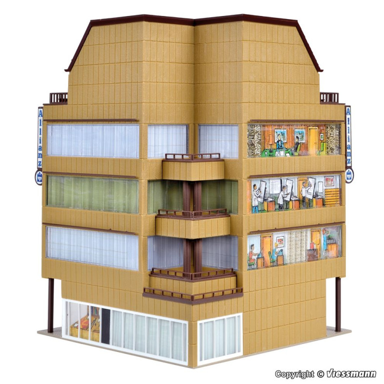 Immeuble de ville d'angle - HO-1/87 - VOLLMER 43800 pour modélisme ferroviaire