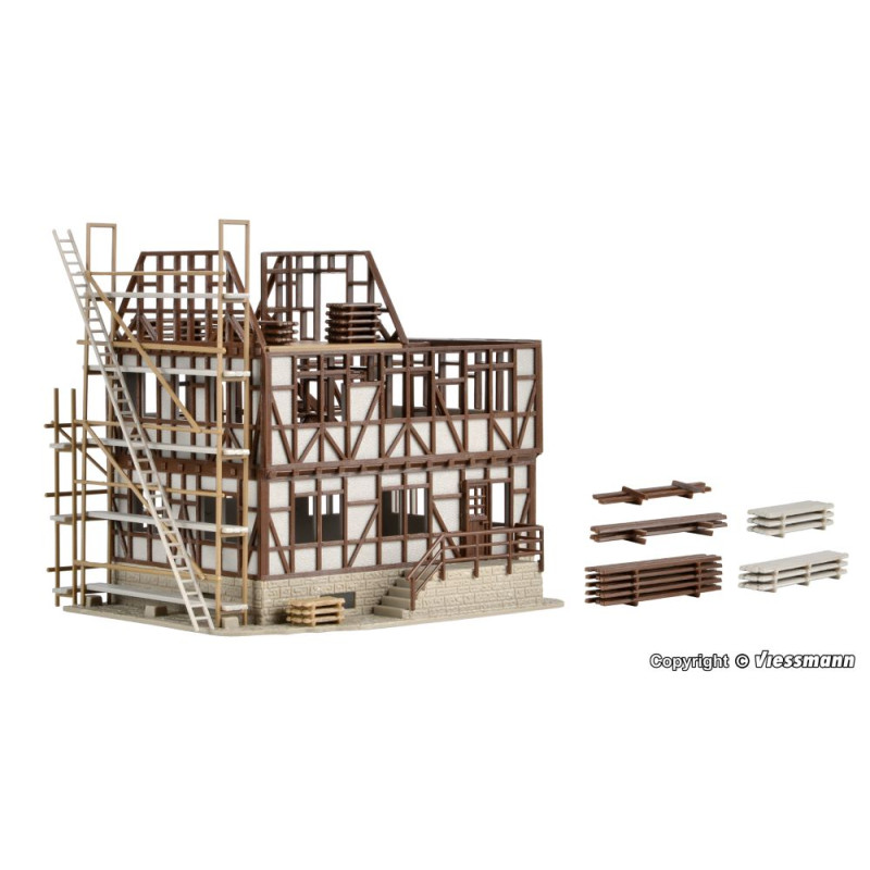 Enveloppe de bâtiment à colombages - VOLLMER 46889 - HO-1/87 pour modélisme ferroviaire