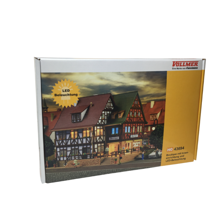 Boutique avec éclairage intérieur et LED, kit fonctionnel - VOLLMER 43694 - HO-1/87 pour modélisme ferroviaire