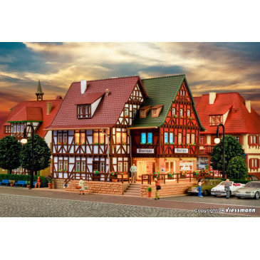 Boutique avec éclairage intérieur et LED, kit fonctionnel - VOLLMER 43694 - HO-1/87