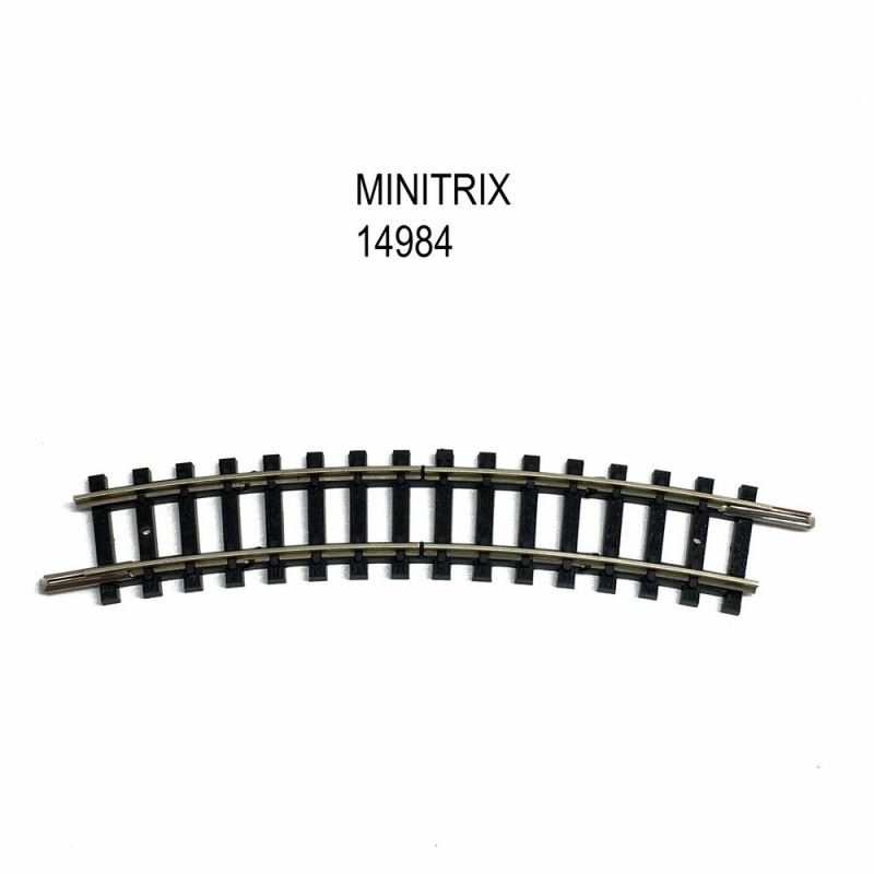 Rail courbe deux coupures R1 194.6mm 24 degrés -N-1/160-MINITRIX 14984