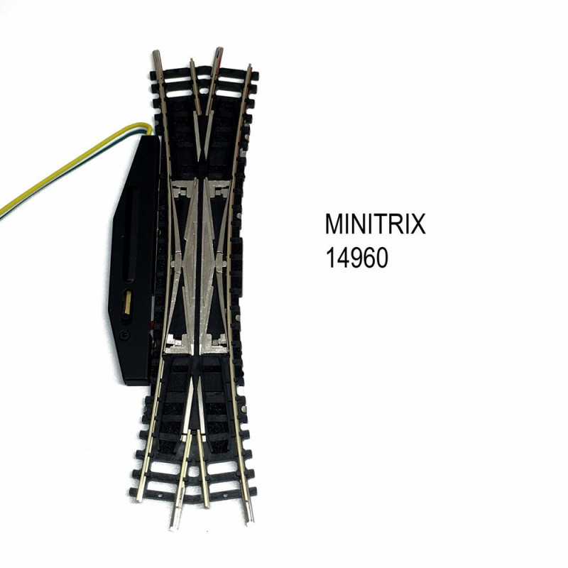 Traversée jonction double motorisée R4 à 15 degrés -N-1/160-MINITRIX 14960