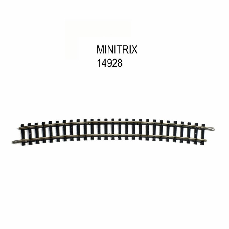 Rail courbe R6  526.5mm  15 degrés -N-1/160-MINITRIX 14928