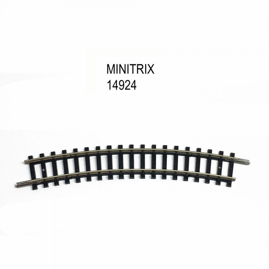 Rail courbe R2  228.2mm  24 degrés -N-1/160-MINITRIX 14924