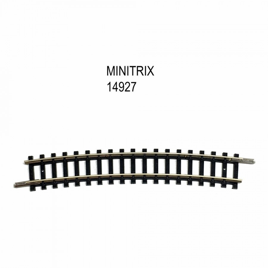 Rail courbe R4  362.6mm  15 degrés -N-1/160-MINITRIX 14927