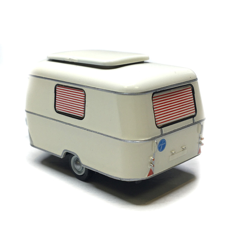 Caravane Eriba roulante, ivoire, stores rouges, 1964 - SAI 2697 - HO 1/87