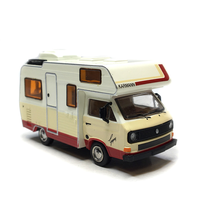 Volkswagen T3 Gipsy camping car, blanc/beige/rouge, 1983 - BREKINA 33975 - HO 1/87
