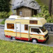 Volkswagen T3 Gipsy camping car, blanc/beige/rouge, 1983 - BREKINA 33976 - HO 1/87