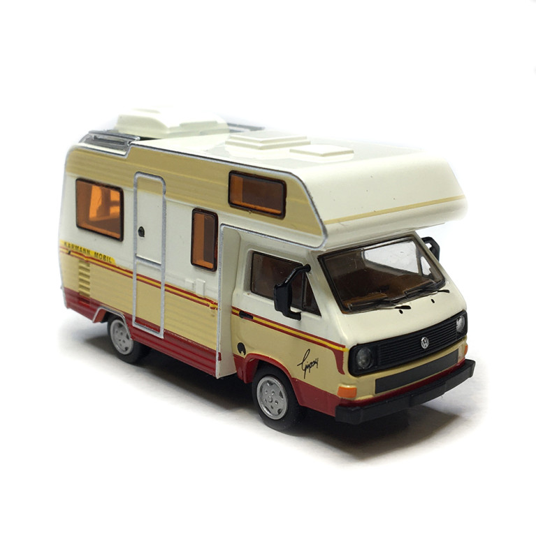 Volkswagen T3 Gipsy camping car, blanc/beige/rouge, 1983 - BREKINA 33976 - HO 1/87