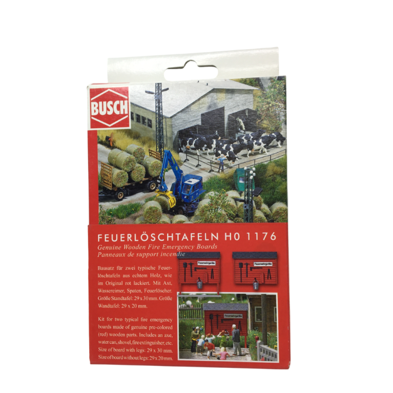 Panneaux d'urgence incendie en bois véritable - BUSCH 1176 - HO 1/87