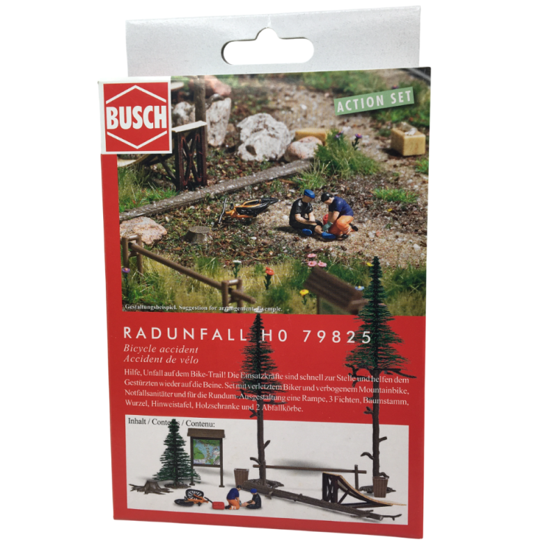 Coffret d'actions : Accident de vélo - BUSCH 79825 - HO 1/87