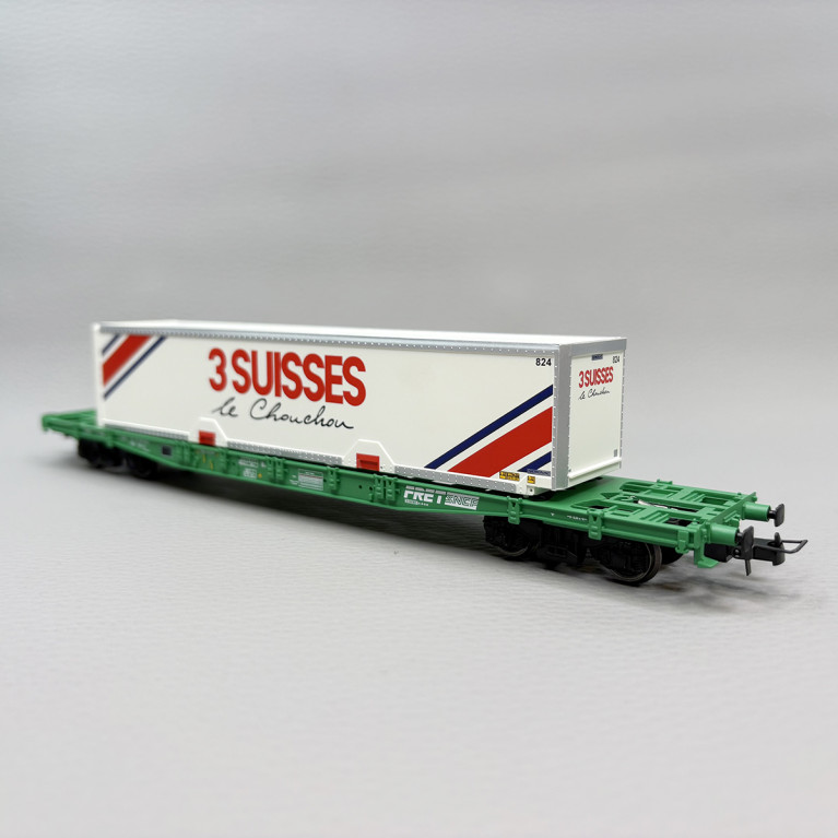 Wagon porte conteneurs S70, "3 SUISSES", SNCF - JOUEF HJ6277
