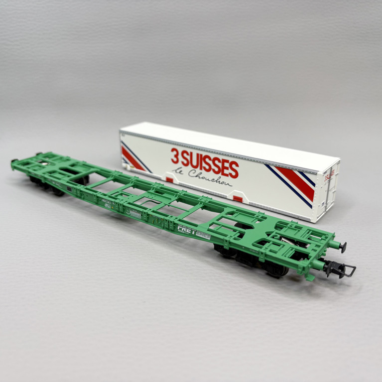 Wagon porte conteneurs S70, "3 SUISSES", SNCF - JOUEF HJ6277