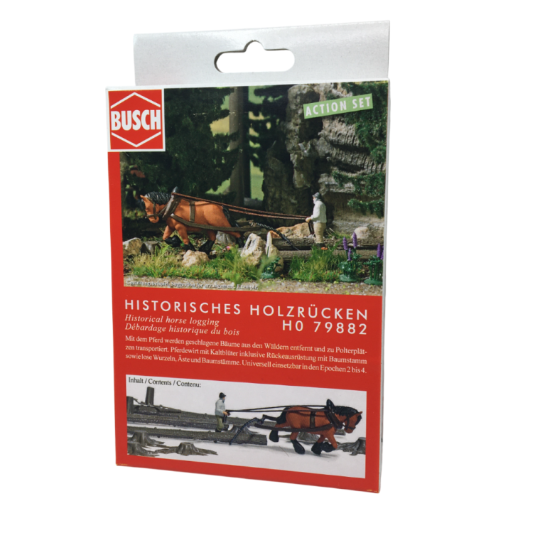 Coffret d'actions : Débardage historique du bois - BUSCH 79882 - HO 1/87