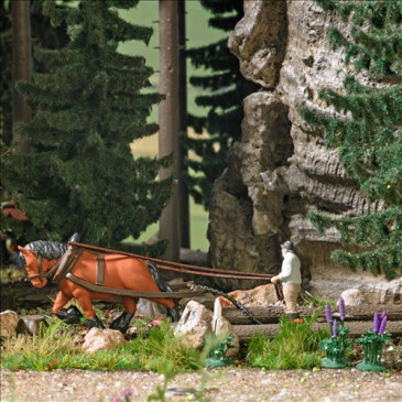 Coffret d'actions : Débardage historique du bois - BUSCH 79882 - HO 1/87