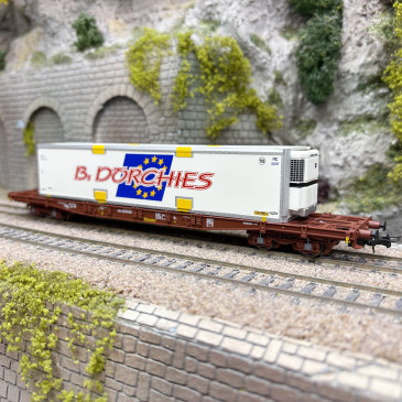 Wagon porte conteneurs S70, "B. Dorchies", TOUAX, Ep. IV - JOUEF HJ6279 - HO 1/87