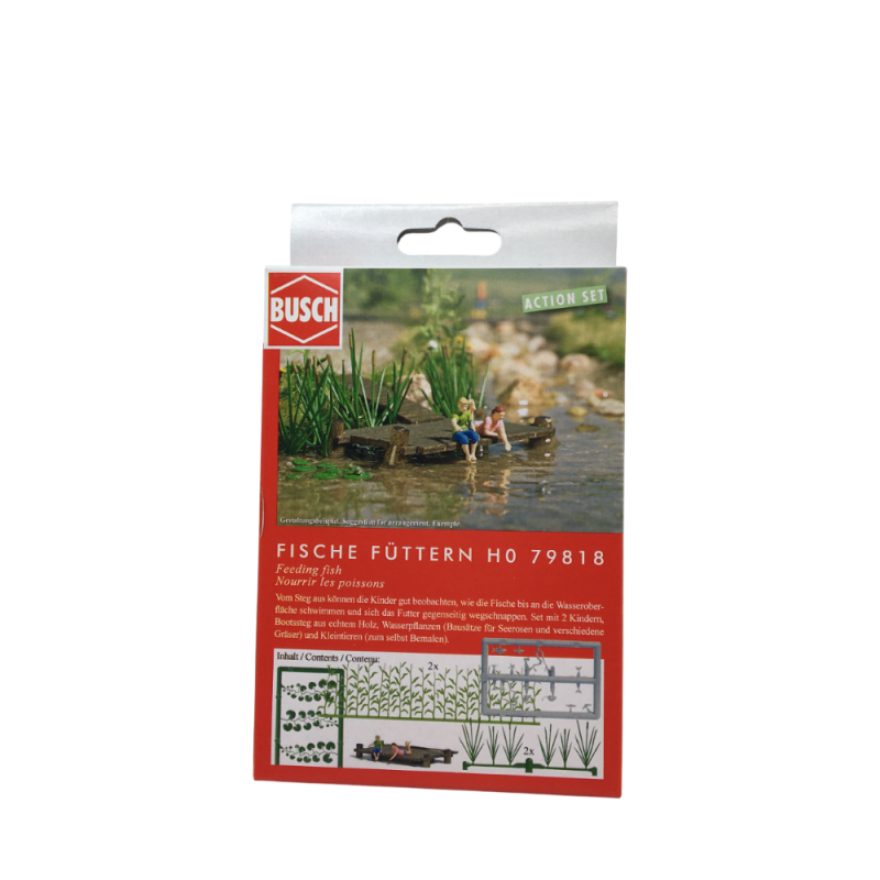 Coffret d'actions : Nourrir les poissons - BUSCH 79818 - HO 1/87