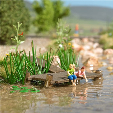 Coffret d'actions : Nourrir les poissons - BUSCH 79818 - HO 1/87