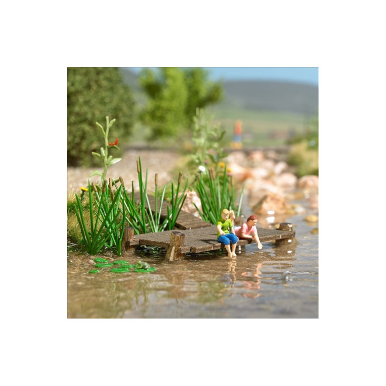 Coffret d'actions : Nourrir les poissons - BUSCH 79818 - HO 1/87