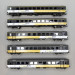 5 voitures unifiées type EW I, "Goldenpass", BLS - PIKO 96795AC