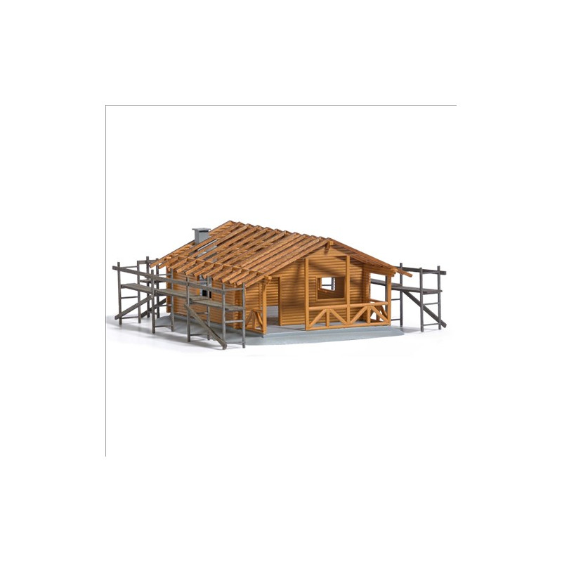Kit : Cabane en rondins en construction - BUSCH 1855 - HO 1/87