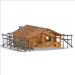 Kit : Cabane en rondins en construction - BUSCH 1855 - HO 1/87