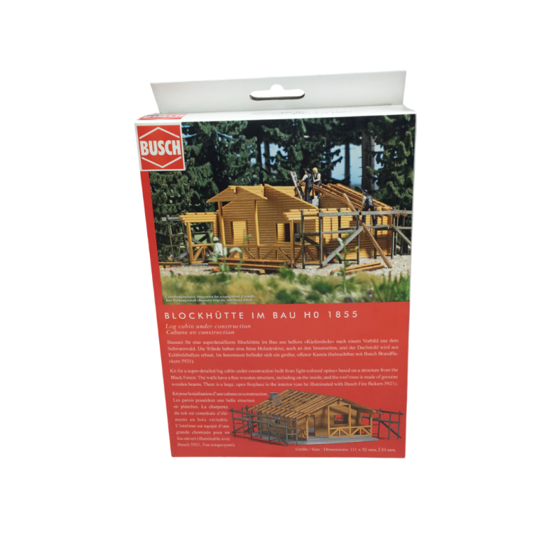 Kit : Cabane en rondins en construction - BUSCH 1855 - HO 1/87