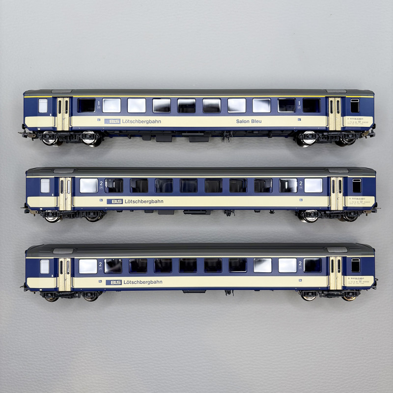 3 voitures unifiées type EW I, "Train bleu", BLS - PIKO 96092