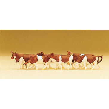 Vaches marrons et blanches - PREISER 79155 - N 1/160