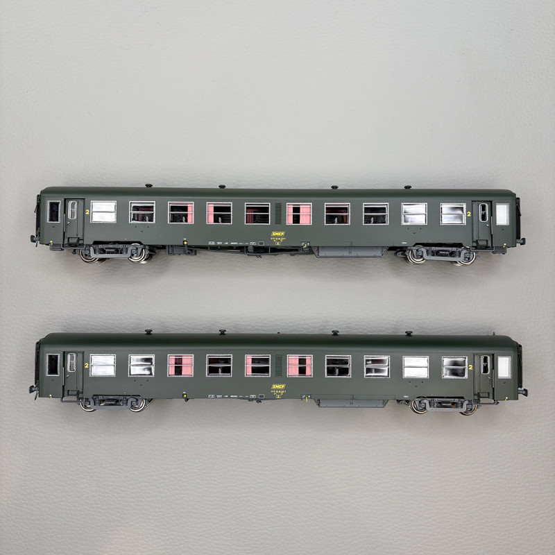 2 voitures USI courte 2CL B10t U60, logo encadré jaune, SNCF - LSMODELS 40022