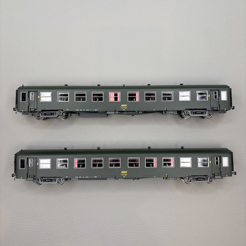 2 voitures USI courte 2CL B10t U60, logo encadré jaune, SNCF - LSMODELS 40022