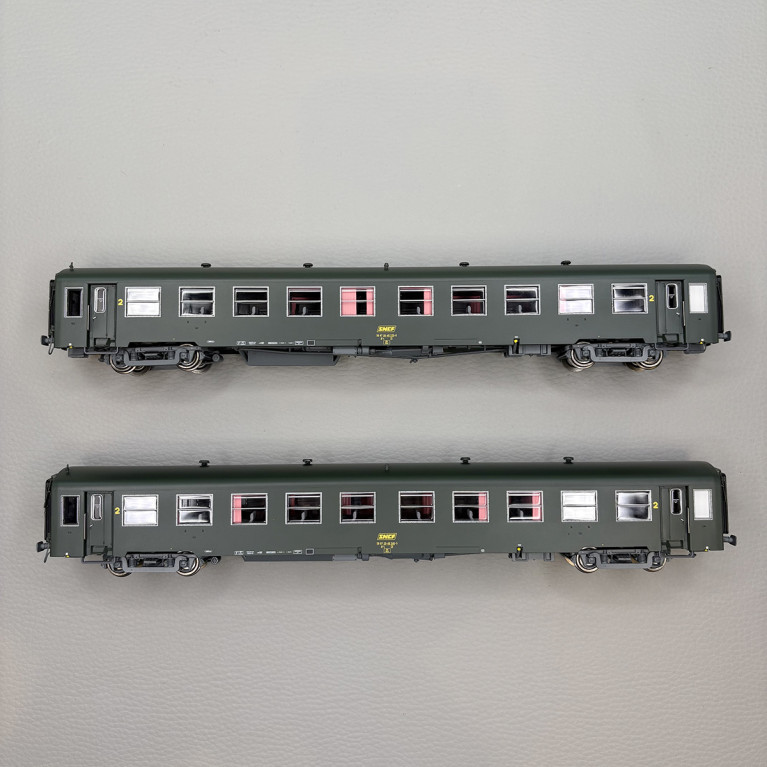 2 voitures USI courte 2CL B10t U60, logo encadré jaune, SNCF - LSMODELS 40022