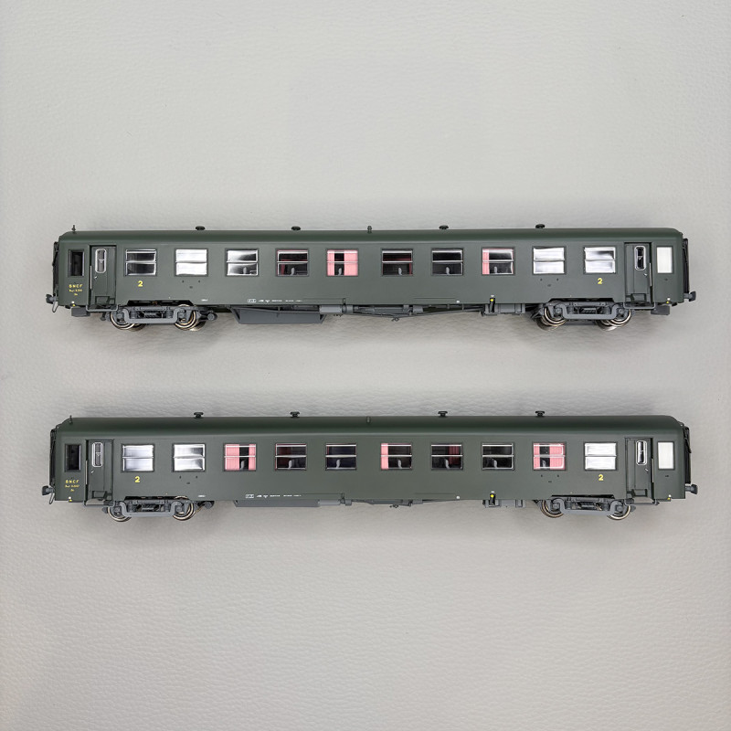 2 voitures USI courte 2CL Bmyfi U60, marquage 1956, SNCF - LSMODELS 40021
