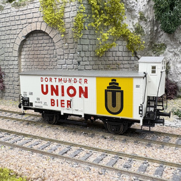 Wagon couvert avec guérite, "Bières Dortmunder Union", DB, Ep. III - BRAWA 51255 - HO 1/87