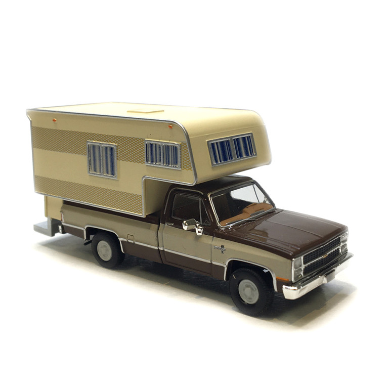 Chevrolet C20, camping-car, brun / beige clair, 1982 - BREKINA 19664 - HO 1/87