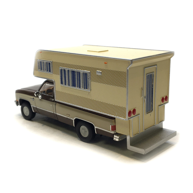 Chevrolet C20, camping-car, brun / beige clair, 1982 - BREKINA 19664 - HO 1/87