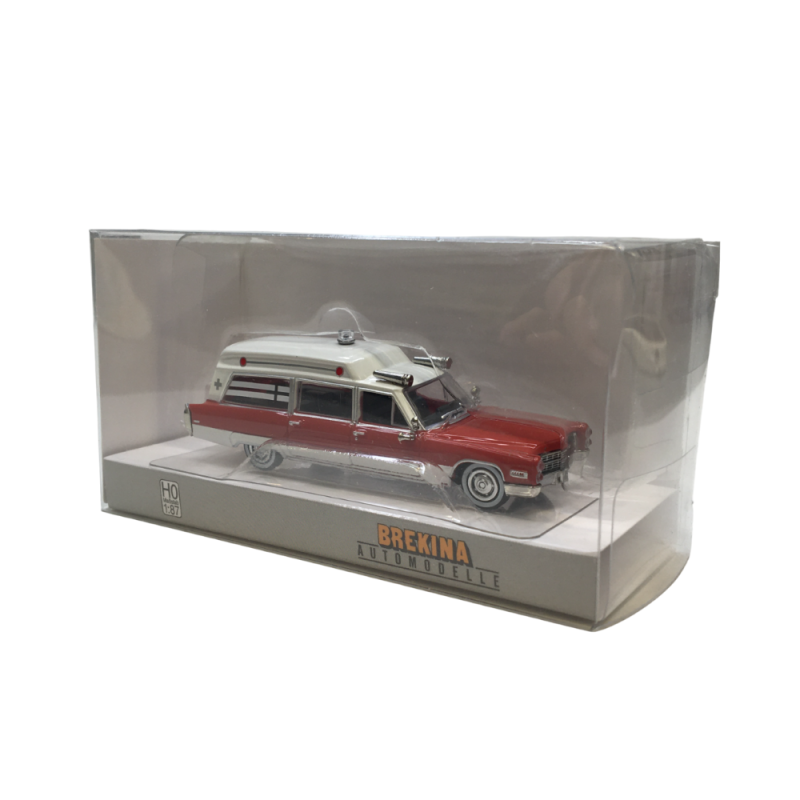Cadillac Miller Meteror, rouge/blanc, 1966 - BREKINA 19776 - HO 1/87